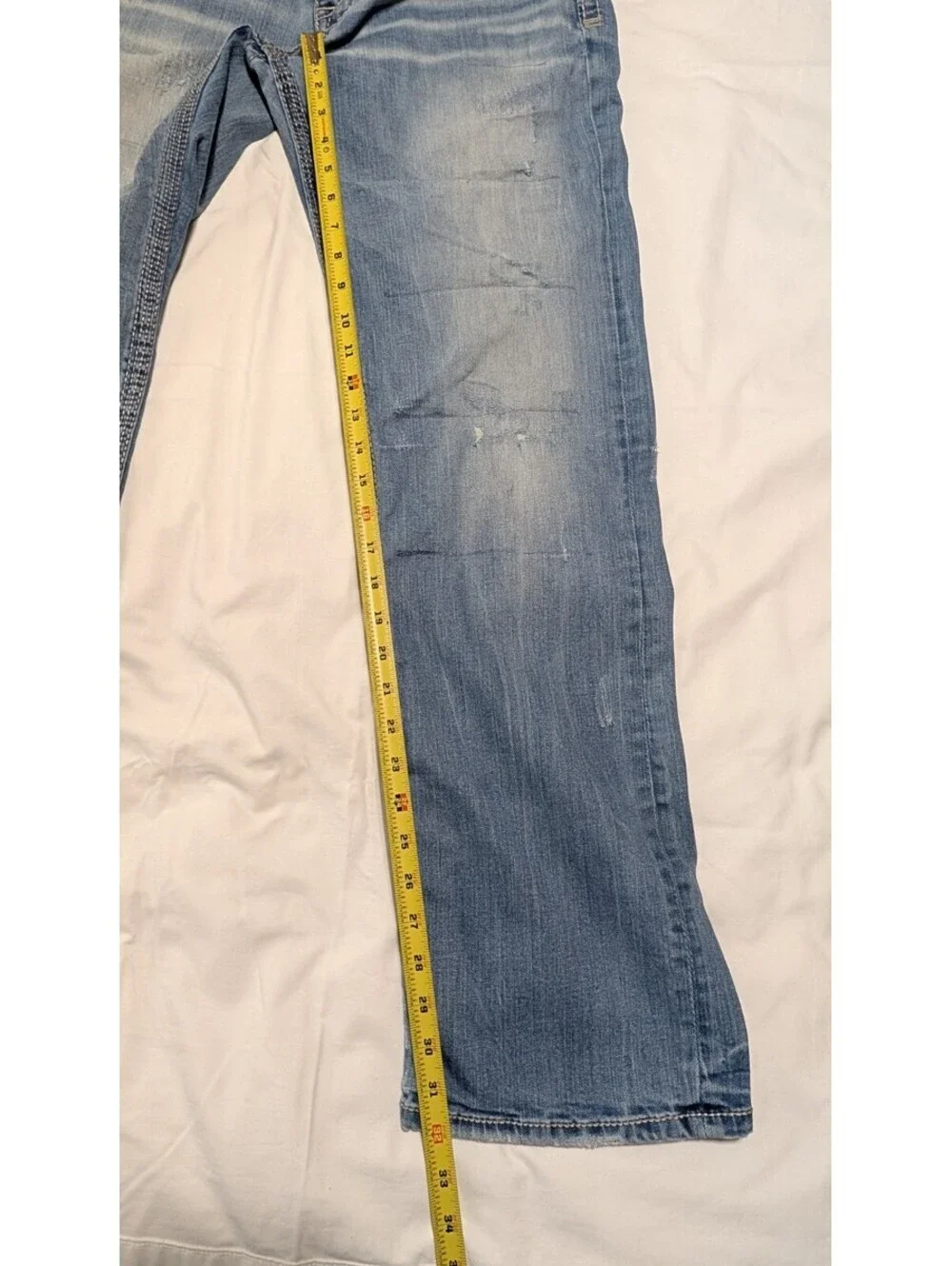 BKE Jake Bootleg Jeans Men’s 34L Light Wash Buckle Denim Bootcut Stretch